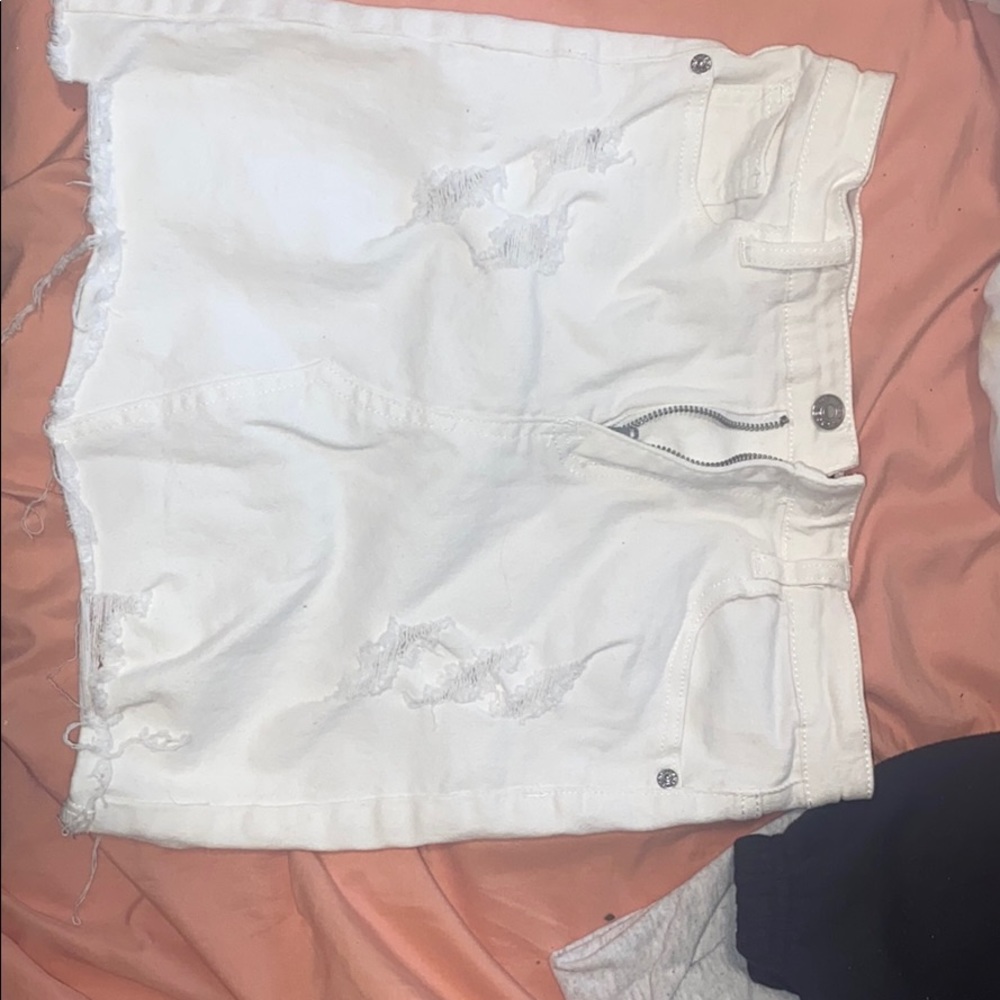 White Pretty Little Thing Jean Skirt